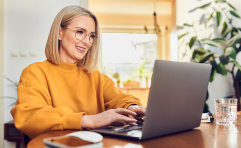 Woman using a laptop